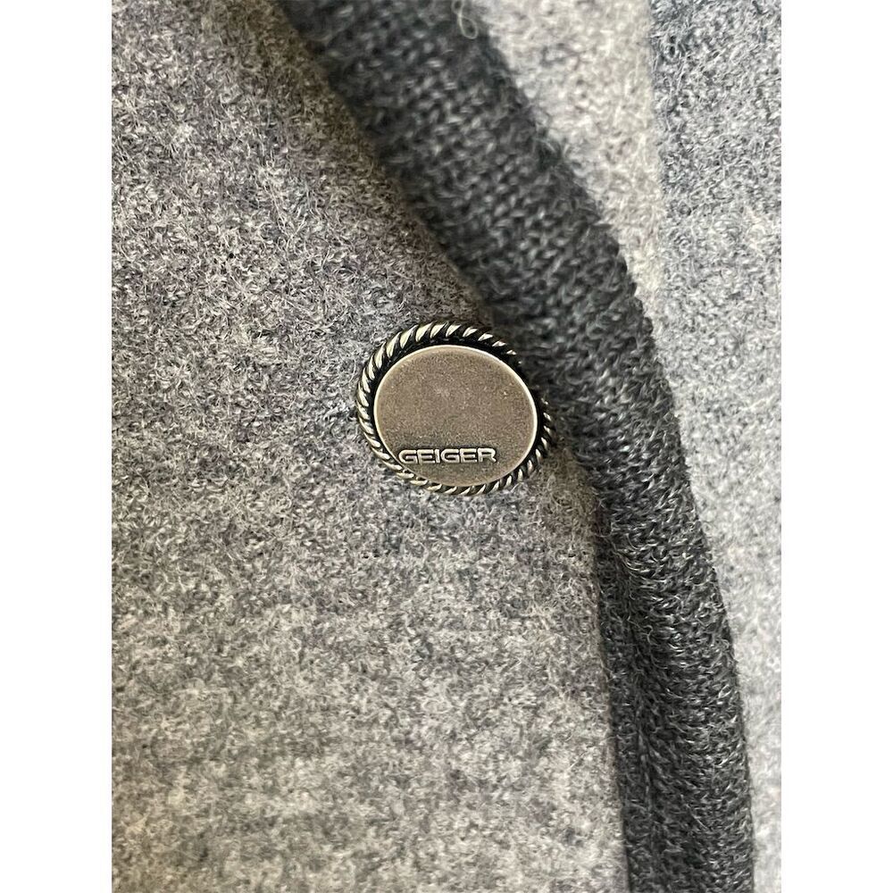 Geiger Women's Vintage Wool Jacket Gray Size 36 Mid-Length Button-Up - Picture 6 of 6